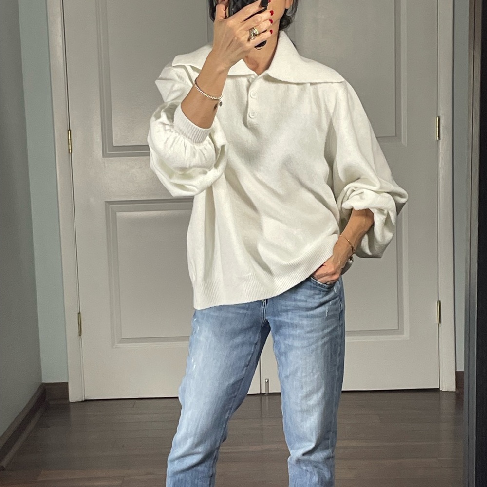 Asos Design White Plush Long Sleeves Sweater size 14